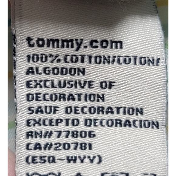 Tommy Hilfiger White Blue Green Striped Button Up Top XS Lightweight Soft - Picture 4 of 7